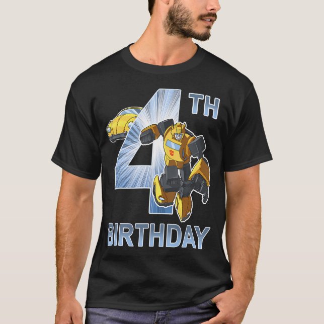 Camiseta Transformadores Bumblebee 4 De Cumpleaños (Anverso)