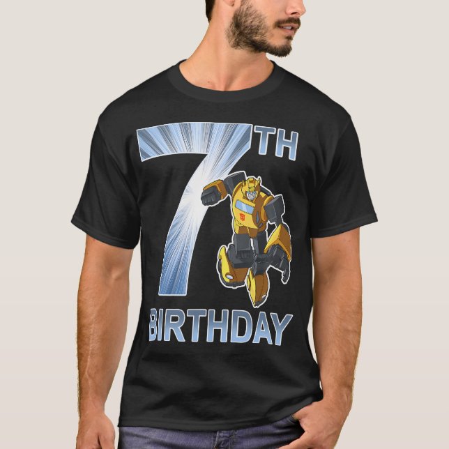 Camiseta Transformadores Bumblebee 7 Cumpleaños Relleno De  (Anverso)