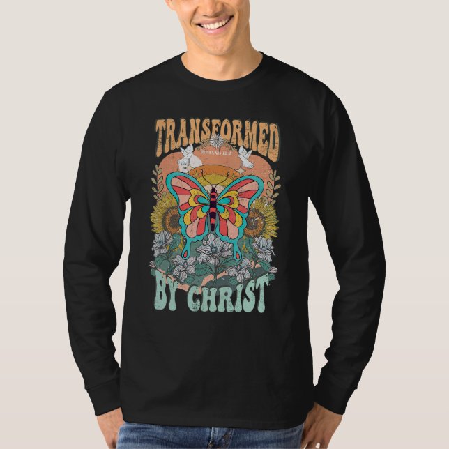 Camiseta Transformed By Christ Retro Butterfly Romans 132 C (Anverso)