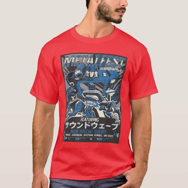 Camiseta Transformers Metal Fest Soundwave Comic Style Post (Anverso)
