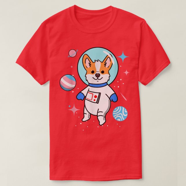 Camiseta Transgender Corgi In Space Trans Pride  (Diseño del anverso)