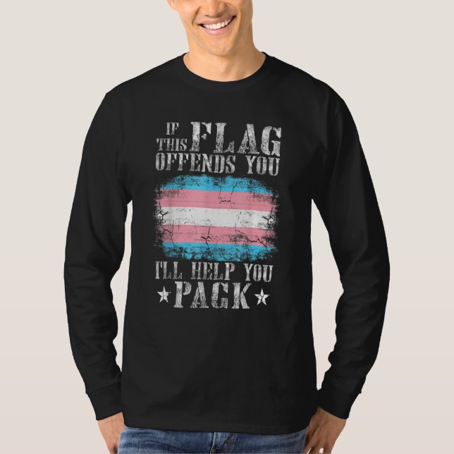 Camiseta Transgender If This Flag Offends You Trans Rainbow (Anverso)