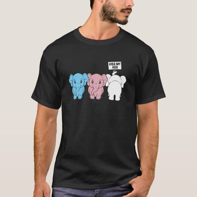 Camiseta Transgender Nonbinary Elephants  Be You Be Proud (Anverso)
