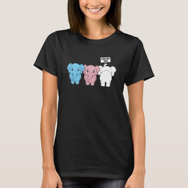 Camiseta Transgender Nonbinary Elephants  Be You Be Proud (Anverso)