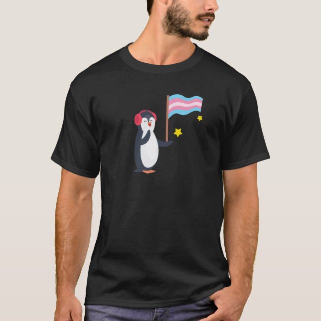 Camiseta Transgender Penguin Transsexual LGBT (Anverso)