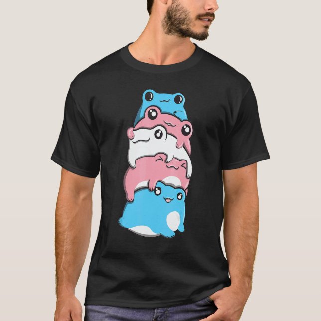 Camiseta Transgender Pride Frog Pile Transgender Flag Cotta (Anverso)