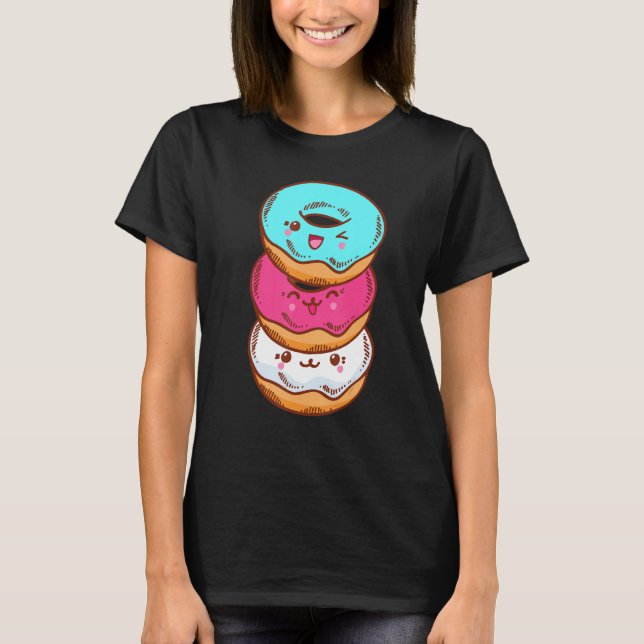 Camiseta Transgender Pride LGBT LGBTQ Flag Cute With Donut  (Anverso)