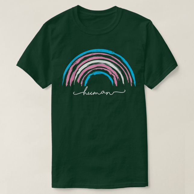 Camiseta Transgender Rainbow Human Trans Pride LGBT  (Diseño del anverso)