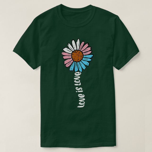 Camiseta Transgender Sunflower Love Trans Pride Stuff Flag  (Diseño del anverso)