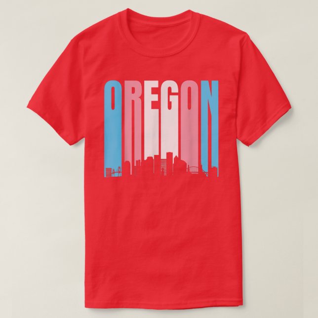 Camiseta Transgénero De Bandera Del Orgullo Trans De Oregón (Diseño del anverso)