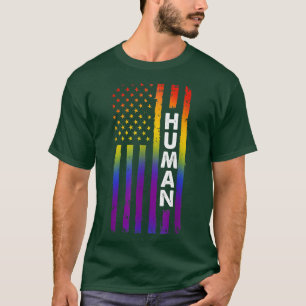 Camiseta Transgénero gay con bandera LGBT humana de la cami