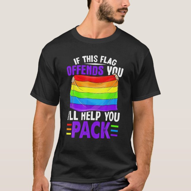 Camiseta Transgénero Si Esta Bandera Te Ofena El Arcoiris (Anverso)