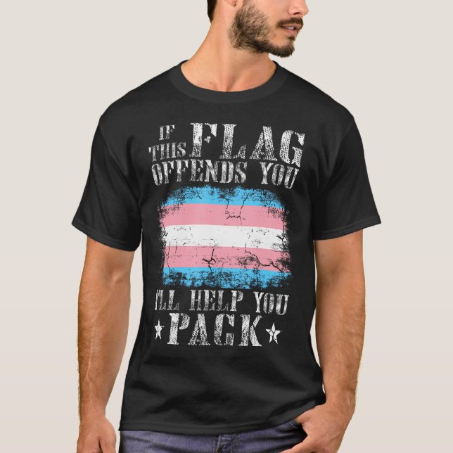 Camiseta Transgénero Si Esta Bandera Te Ofena El Arcoiris (Anverso)