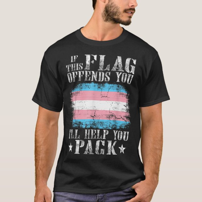 Camiseta Transgénero Si Esta Bandera Te Ofena El Arcoiris (Anverso)