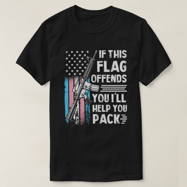 Camiseta Transgénero Si Esta Bandera Te Ofena El Arcoiris (Diseño del anverso)