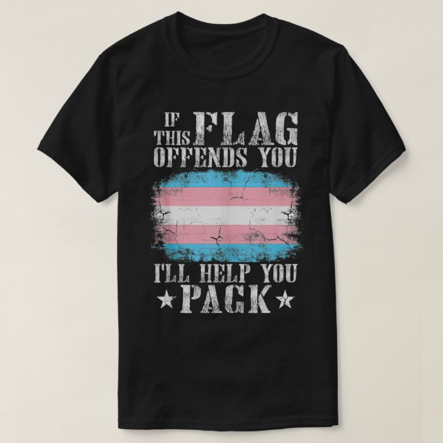 Camiseta Transgénero Si Esta Bandera Te Ofena El Arcoiris (Diseño del anverso)