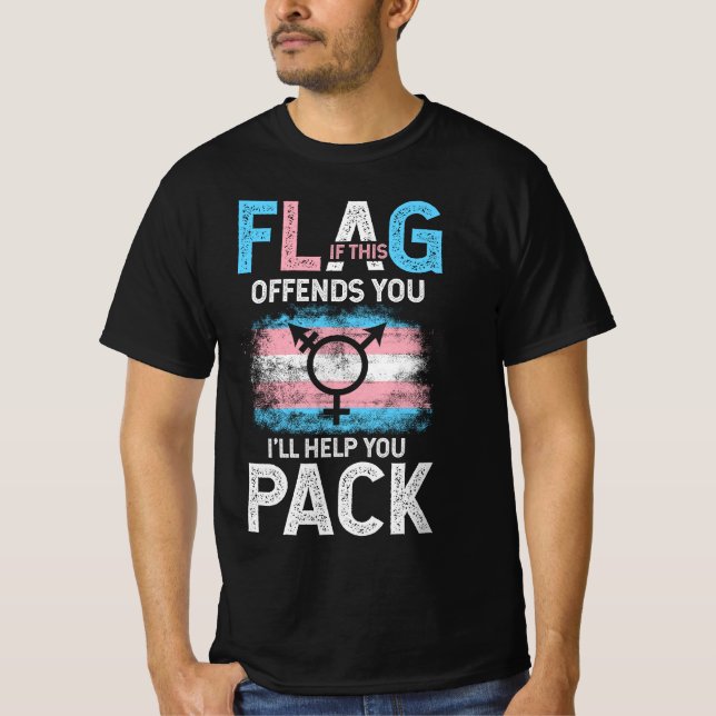 Camiseta Transgénero Si Esta Bandera Te Ofena Transferir (Anverso)