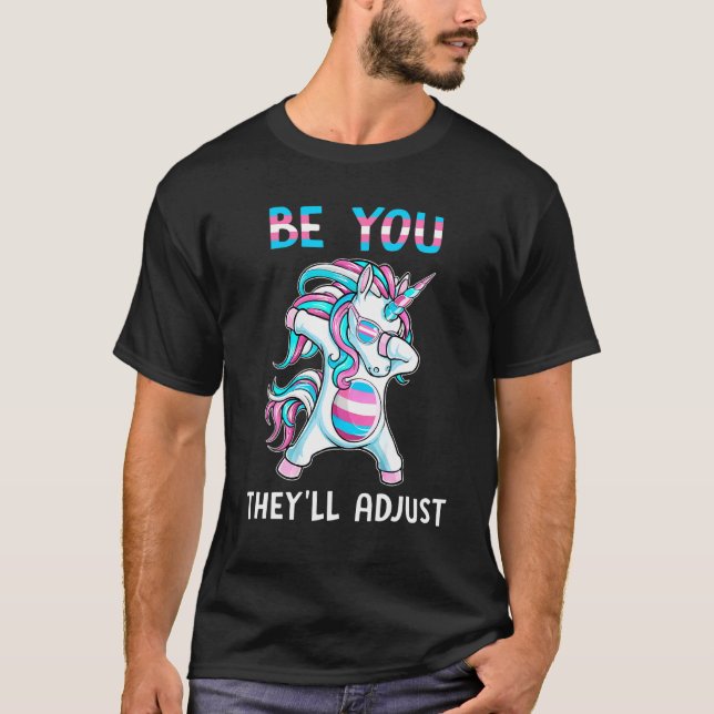 Camiseta Transgénero Unicornio Sea Tú, Ajustarán Trans Pr (Anverso)