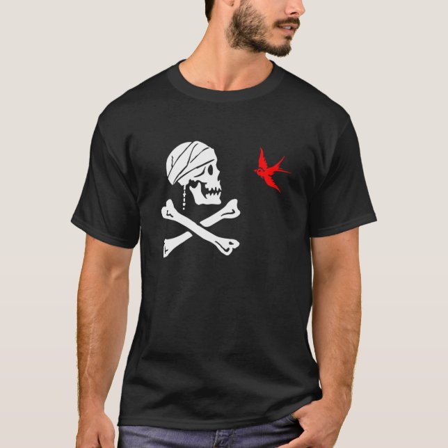 Camiseta transparente del gorrión del pirata (Anverso)