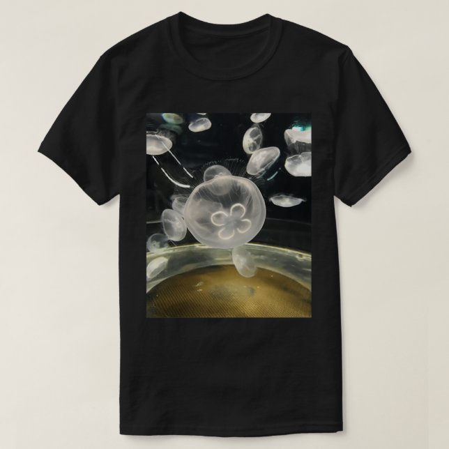 Camiseta Transparente Jellyfish nadando libremente (Diseño del anverso)