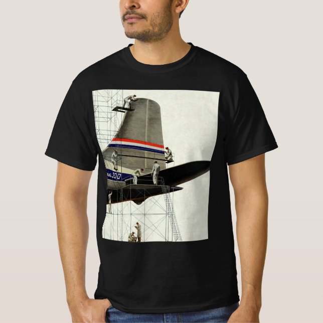 Camiseta Transporte de vintage, mantenimiento del avión (Anverso)