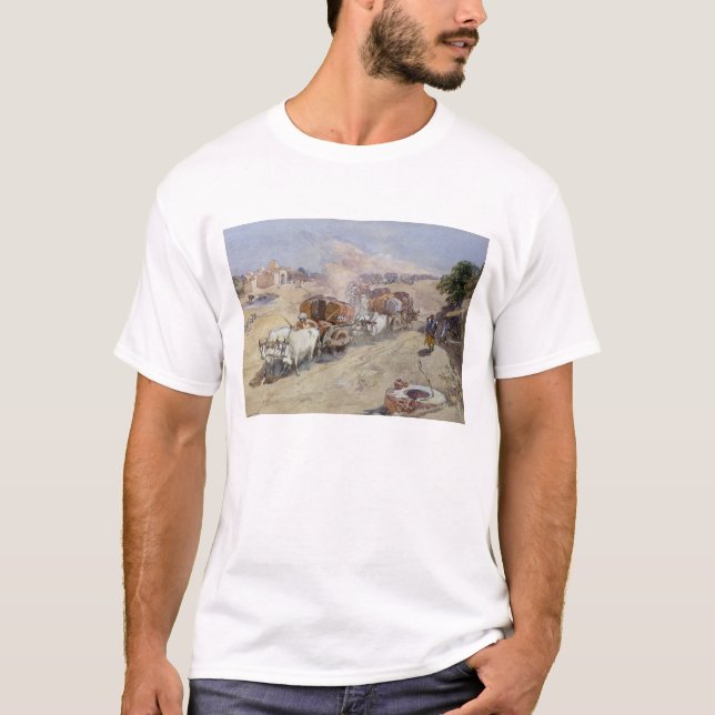 Camiseta Transporte del algodón, la India, 1862 (w/c sobre (Anverso)