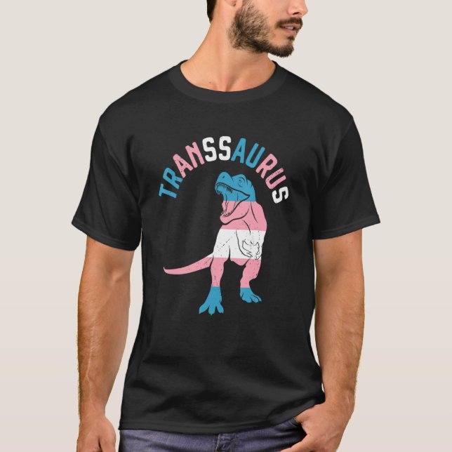Camiseta Transsauro Dinosaurio Rex Transexual Transgénero L (Anverso)