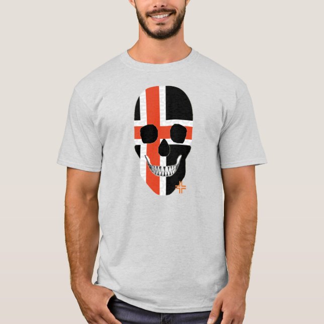 camiseta transversal nórdica HANDSKULL básica B2 (Anverso)