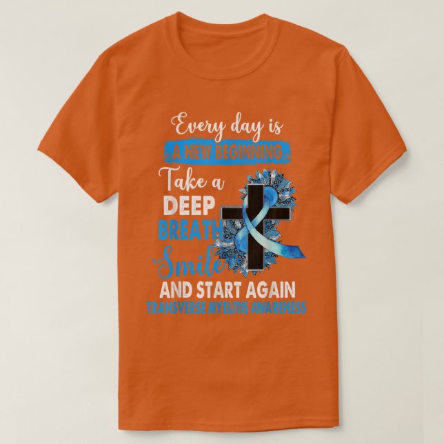 Camiseta Transverse Myelitis Awareness Leopard Sunflower Cr (Diseño del anverso)