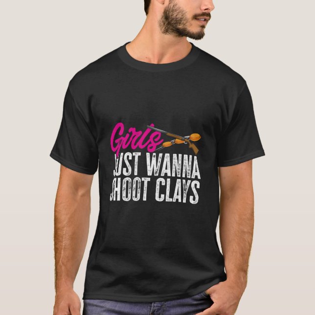 Camiseta Trap Shooting Just Wanna Shoot Clay Pigeon Shootin (Anverso)