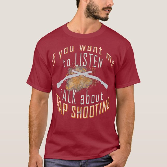 Camiseta Trap Shooting Shirt Gracioso Target Clay Pigeon (Anverso)