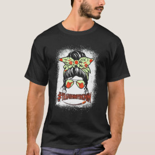 Camiseta Trap Shoting Mom Messy Bun Hair Glasses Graciosa S