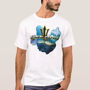 CAMISETA TRASERA DE TRIDENT DE LA ONDA DE BARBADOS