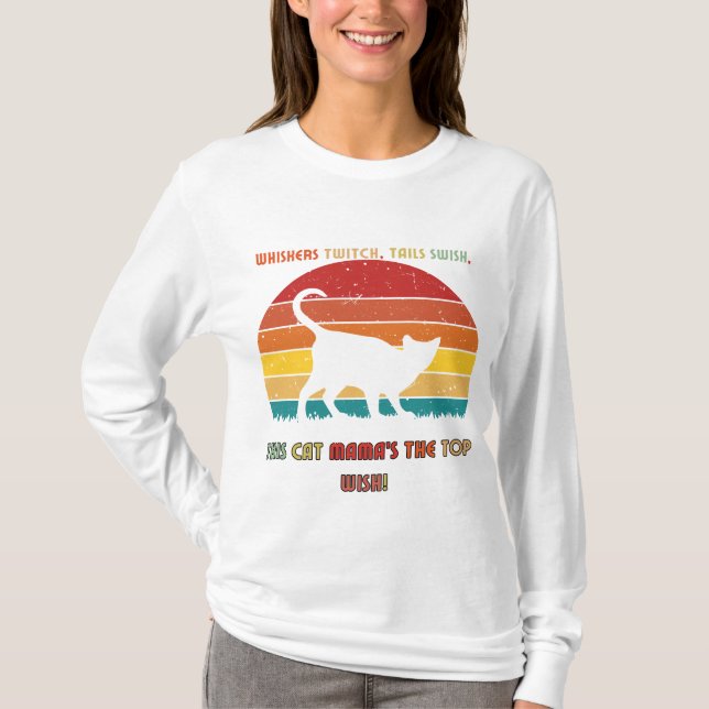 Camiseta Traseros, sastre de cruz, esta mamá de gato es el (Anverso)