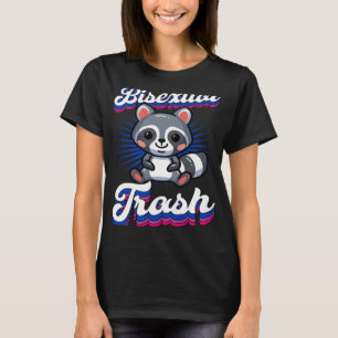 Camiseta Trash bisexual Cute Raccoon Chiste del Orgullo Bis