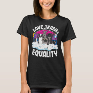 Camiseta Trash de amor e igualdad Opossum Raccoon Bisexual 