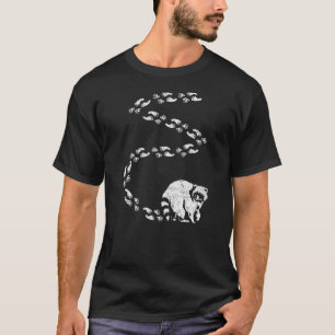 Camiseta Trash de animales salvajes Panda Raccoon Footprint