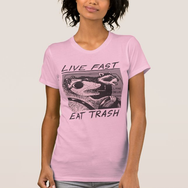 Camiseta Trash de comida rápida en vivo (Anverso)