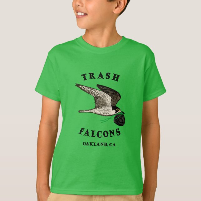 Camiseta Trash Falcons Kids Tee - Oakland Green (Anverso)