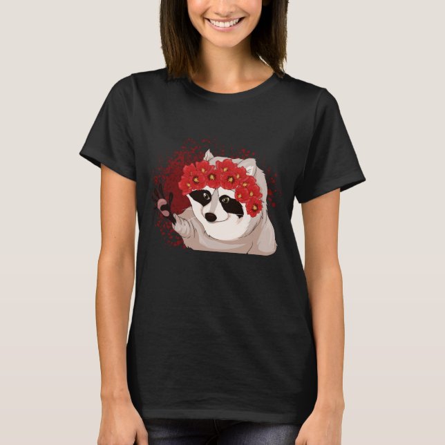 Camiseta Trash floral Panda Flor Anim forestal (Anverso)