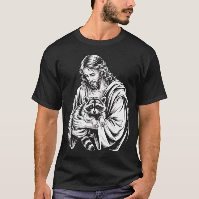Camiseta Trash Panda Jesus Raccoon Trashed Racoon Animal Ra (Anverso)