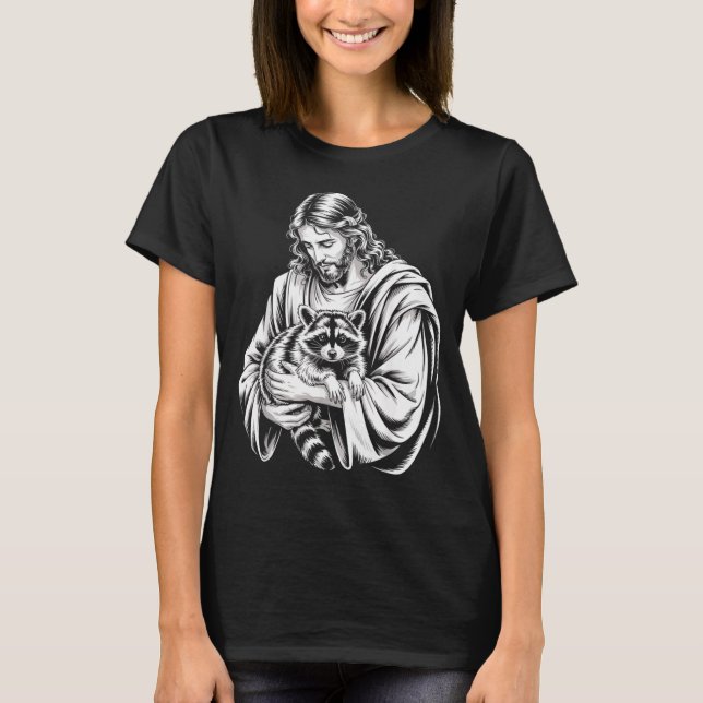 Camiseta Trash Panda Jesus Raccoon Trashed Racoon Animal Ra (Anverso)