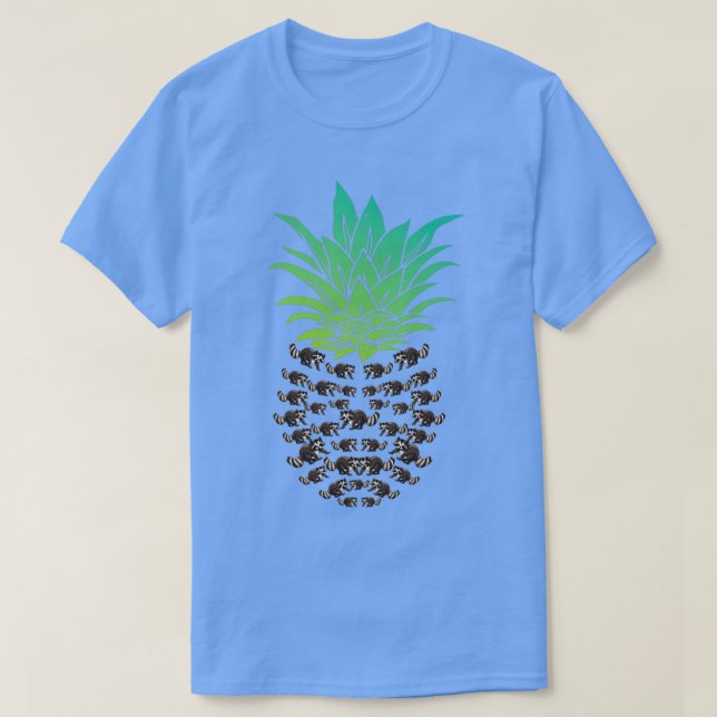 Camiseta Trash Panda Raccoon Piña tropical (Diseño del anverso)