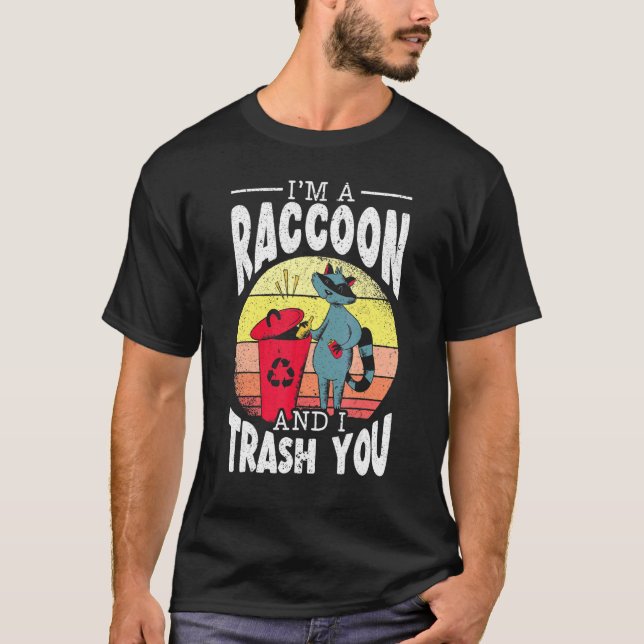 Camiseta Trash Panda Vintage Raccoon Retro Racoon Animal (Anverso)