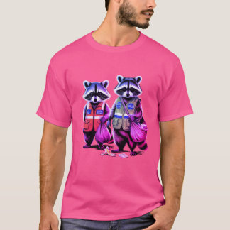 Camiseta Trash Pandas: Dúo dinámico teñido de neón
