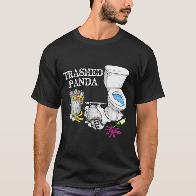Camiseta Trashed Panda Drunk Racoon Party Animal Meme Funny (Anverso)