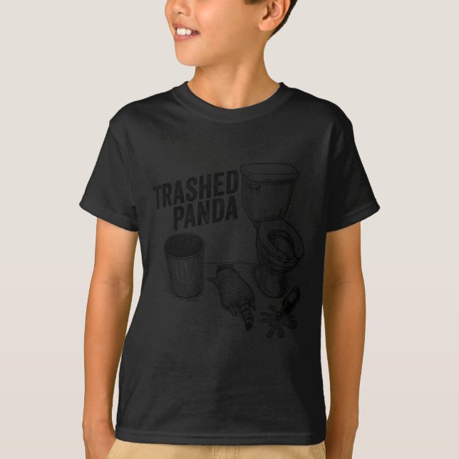 Camiseta Trashed Panda, Funny Drunk Raccoon, Trash Panda Hu (Anverso)