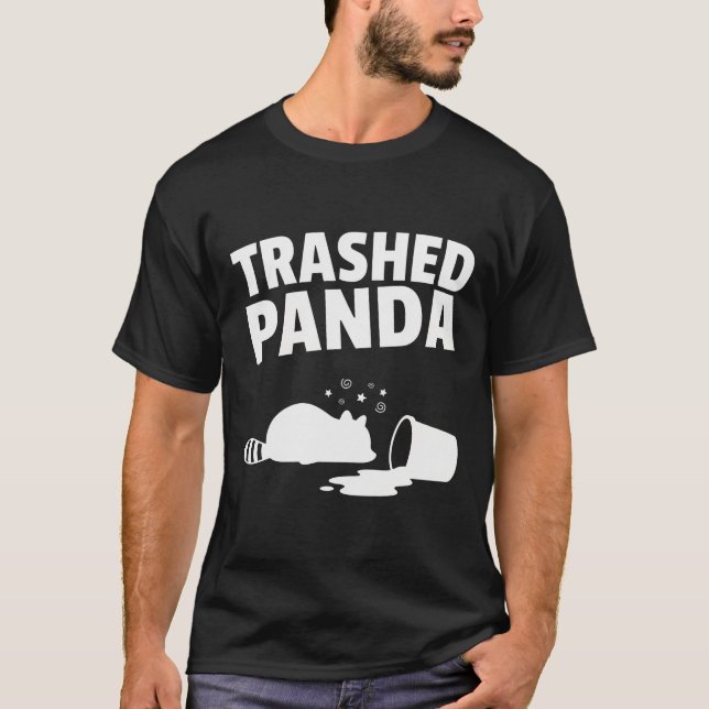 Camiseta Trashed Panda Funny Drunk Racoon (Anverso)