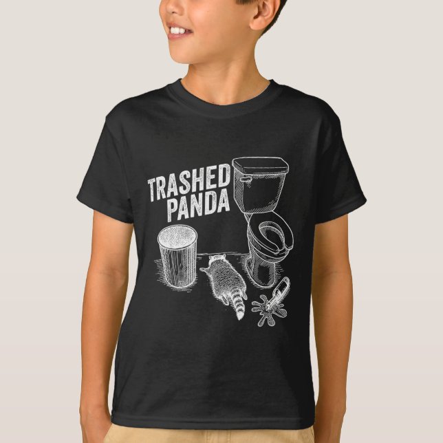 Camiseta Trashed Panda Funny Drunk Racoon  (Anverso)