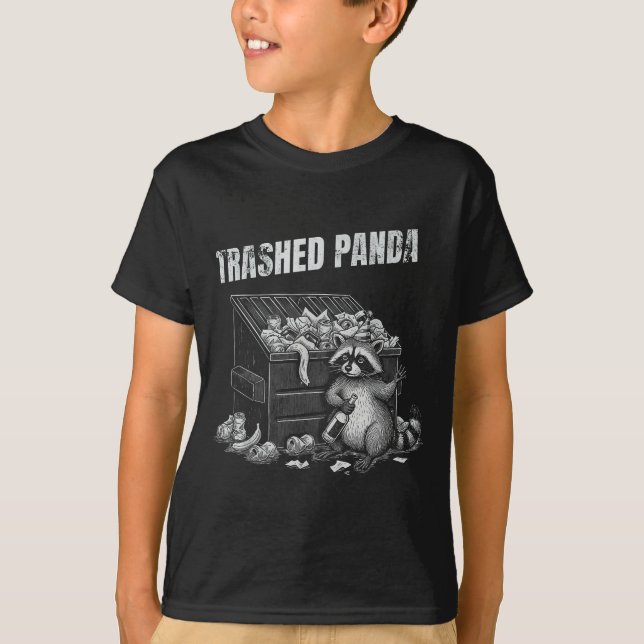 Camiseta Trashed Panda Funny Drunk Racoon Cool Animals Grap (Anverso)
